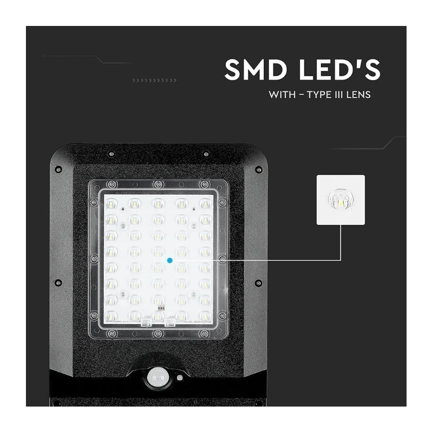 LED Solarna ulična svetilka s senzorjem LED/15W/7,4V 4000K IP65 10800 mAh