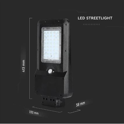LED Solarna ulična svetilka s senzorjem LED/15W/7,4V 4000K IP65 10800 mAh