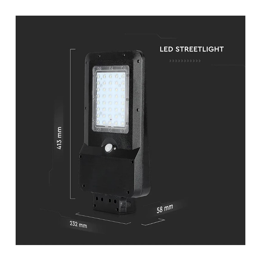 LED Solarna ulična svetilka s senzorjem LED/15W/7,4V 4000K IP65 10800 mAh