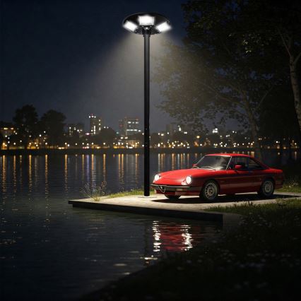 LED Zatemnitvena solarna ulična svetilka s senzorjem LED/22W/6V 18000 mAh 6500K IP65 črna + Daljinski upravljalnik