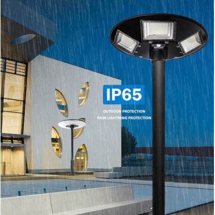 LED Zatemnitvena solarna ulična svetilka s senzorjem LED/22W/6V 18000 mAh 6500K IP65 črna + Daljinski upravljalnik