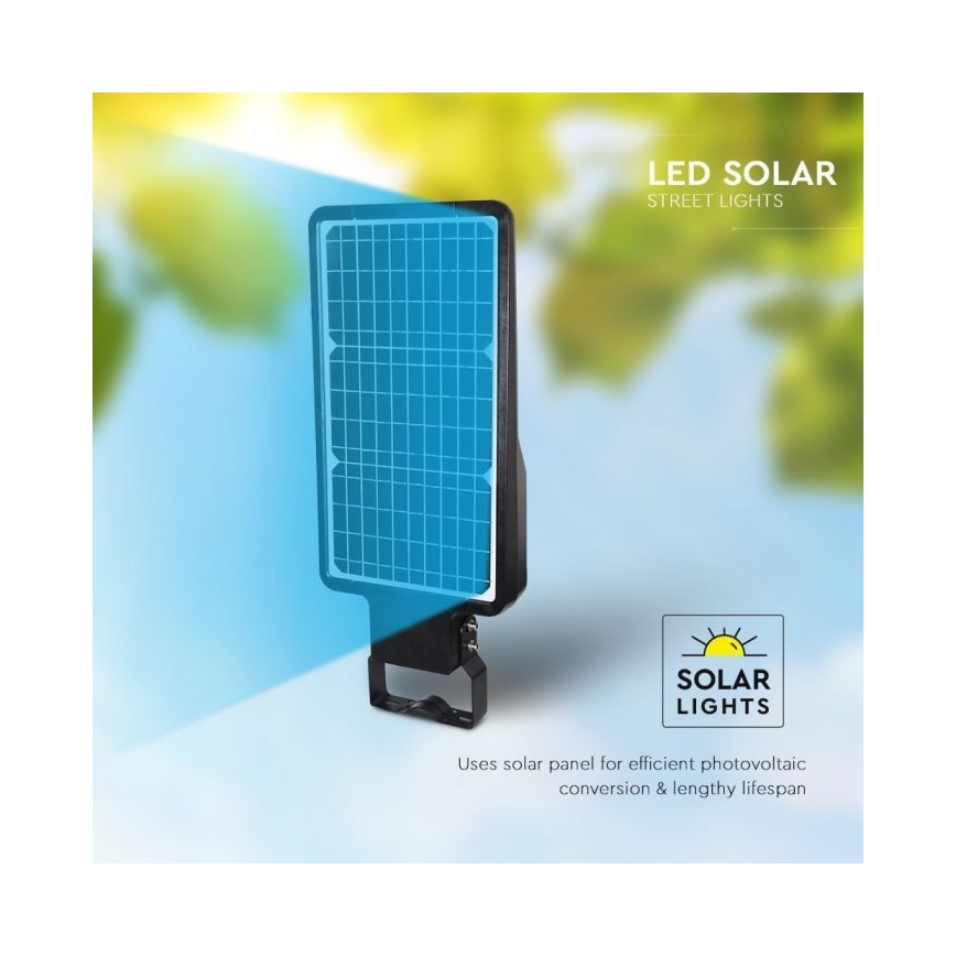 LED Solarna ulična svetilka s senzorjem LED/40W/9,6V IP65 6000K + Daljinski upravljalnik