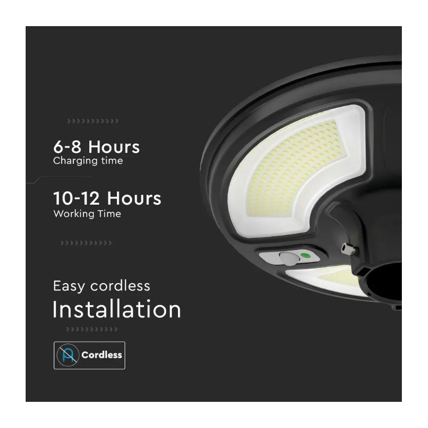 LED Solarna ulična svetilka s senzorjem LED/7,5W/3,2V 6500K IP65 + Daljinski upravljalnik