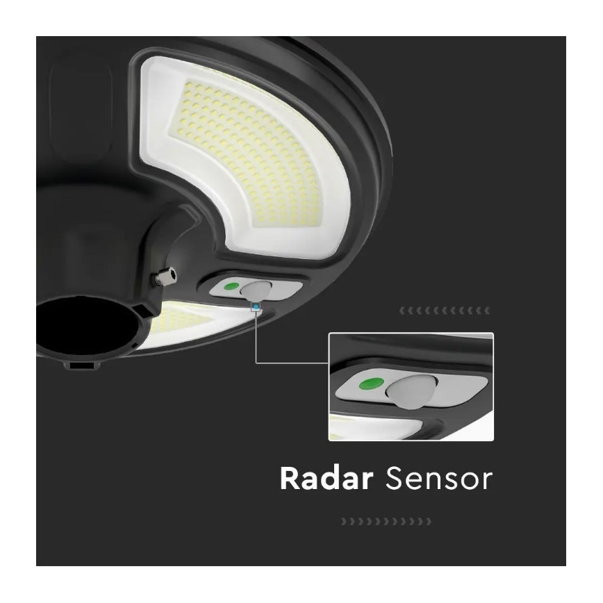 LED Solarna ulična svetilka s senzorjem LED/7,5W/3,2V 6500K IP65 + Daljinski upravljalnik