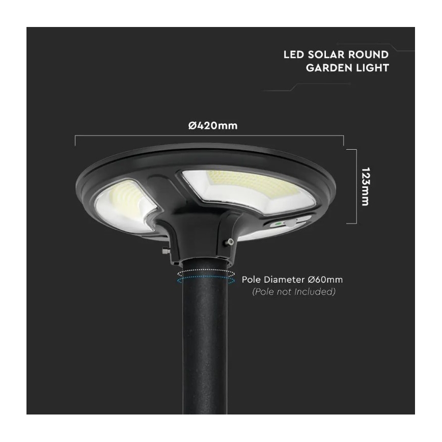 LED Solarna ulična svetilka s senzorjem LED/7,5W/3,2V 6500K IP65 + Daljinski upravljalnik