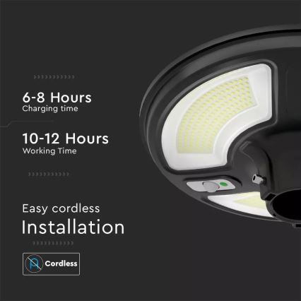 LED Solarna ulična svetilka s senzorjem LED/7,5W/3,2V IP65 4000K 15000 mAh + Daljinski upravljalnik