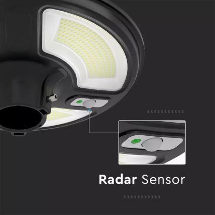LED Solarna ulična svetilka s senzorjem LED/7,5W/3,2V IP65 4000K 15000 mAh + Daljinski upravljalnik