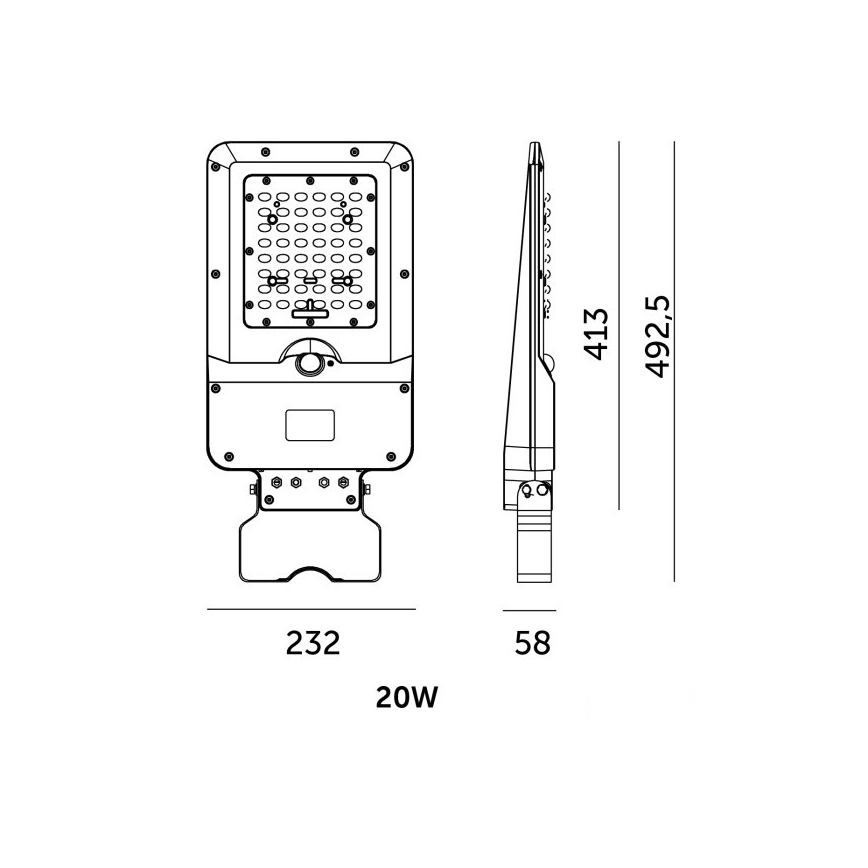 LED sončna ulična svetilka s senzorjem STREET LED/20W/7,4V 3000/4000/6000K IP65 5400 mAh
