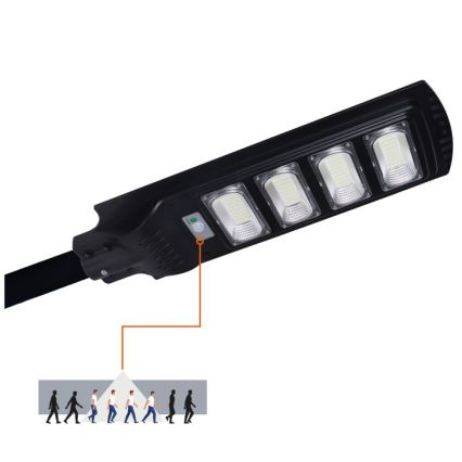 LED zatemnjevalna sončna ulična svetilka s senzorjem URBI LED/11W/3,2V 6500K 15000 mAh IP54 + daljinski upravljalnik