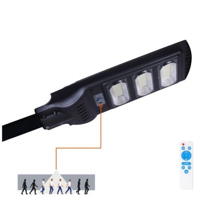LED Zatemnitvena solarna ulica svetilka z motion in dusk senzor URBI LED/8W/3,2V 6500K IP54 10000 mAh + Daljinski upravljalnik