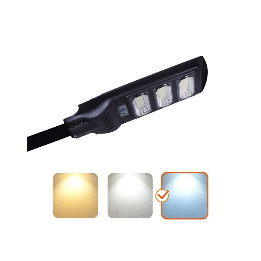 LED Zatemnitvena solarna ulica svetilka z motion in dusk senzor URBI LED/8W/3,2V 6500K IP54 10000 mAh + Daljinski upravljalnik
