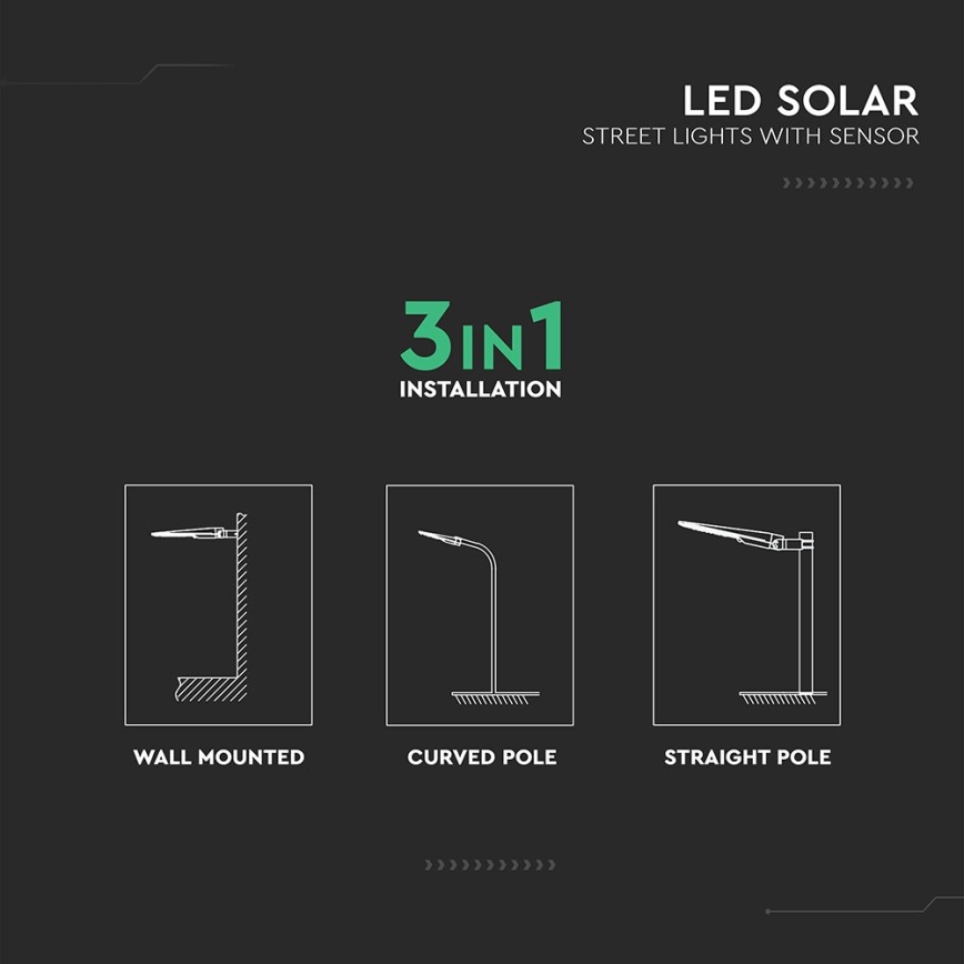 LED solarna ulična svetilka z senzorjem LED/20W/7,4V IP65 5400 mAh