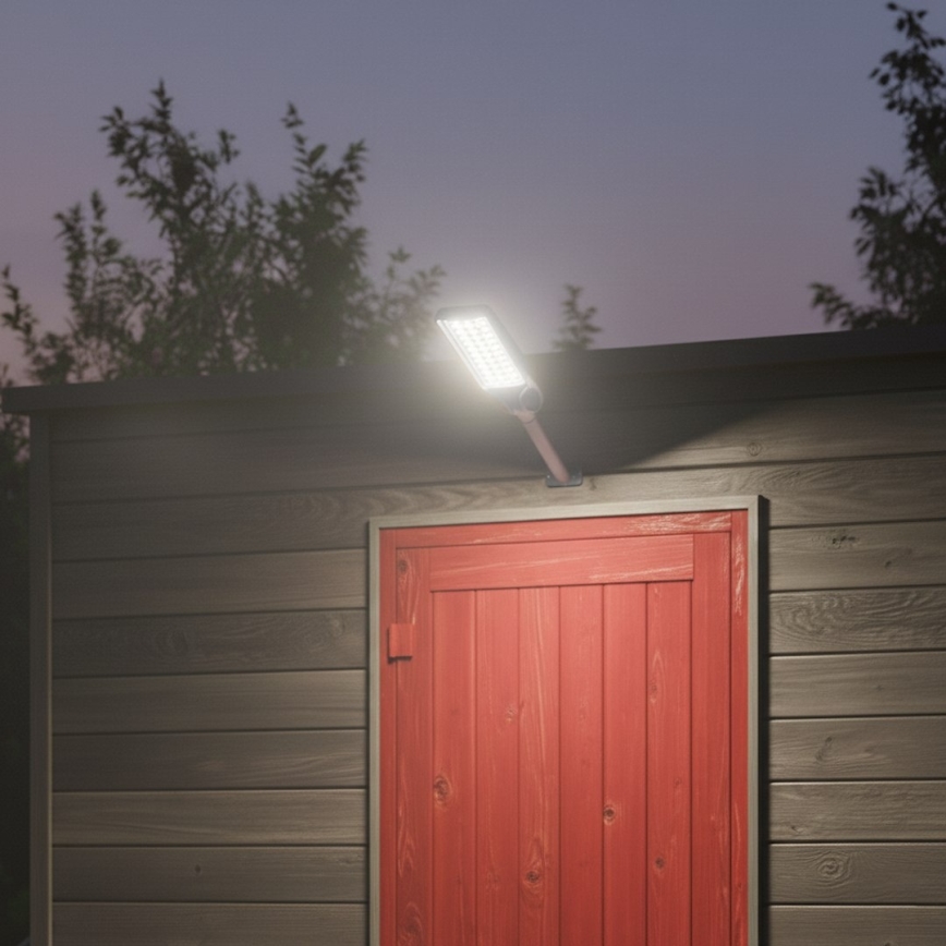 LED sončna ulična svetilka VENICE s senzorjem, z možnostjo zatemnitve LED/100W/3,2V 6000 mAh IP65 črna + daljinski upravljalnik