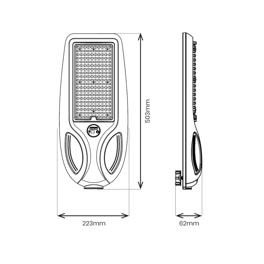 LED sončna ulična svetilka VENICE s senzorjem, z možnostjo zatemnitve LED/100W/3,2V 6000 mAh IP65 črna + daljinski upravljalnik