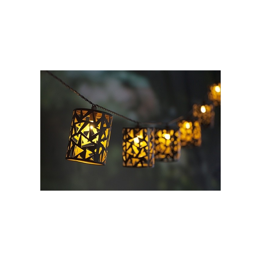 LED Solarna veriga 10xE12/3,65m IP44 topla bela