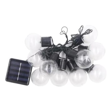 LED Solarna veriga 10xLED/0,12W/1,2V 1xAA IP44 6000K 300 mAh