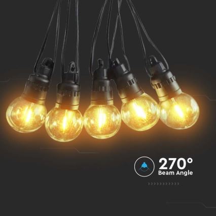LED Solarna veriga 10xLED/0,5/4,5V 12 m 3000K IP44 1200 mAh + Daljinski upravljalnik