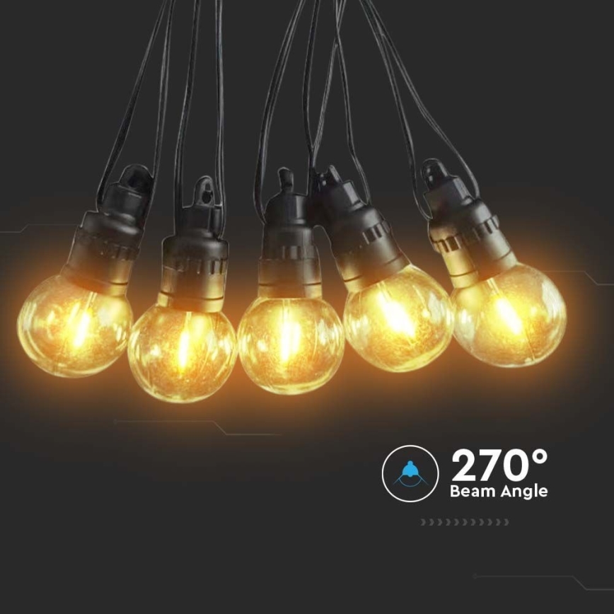 LED Solarna veriga 10xLED/0,5/4,5V 12 m 3000K IP44 1200 mAh + Daljinski upravljalnik