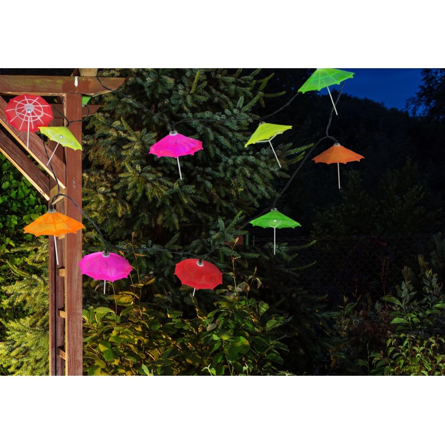 LED Solarna veriga 10xLED/1,2V 300 mAh 3,8 m IP44 dežniki