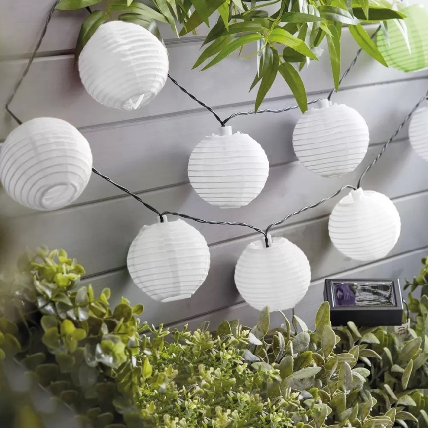 LED Solarna veriga 10xLED/1,2V 300mAh 3,7m IP44 hladno bela