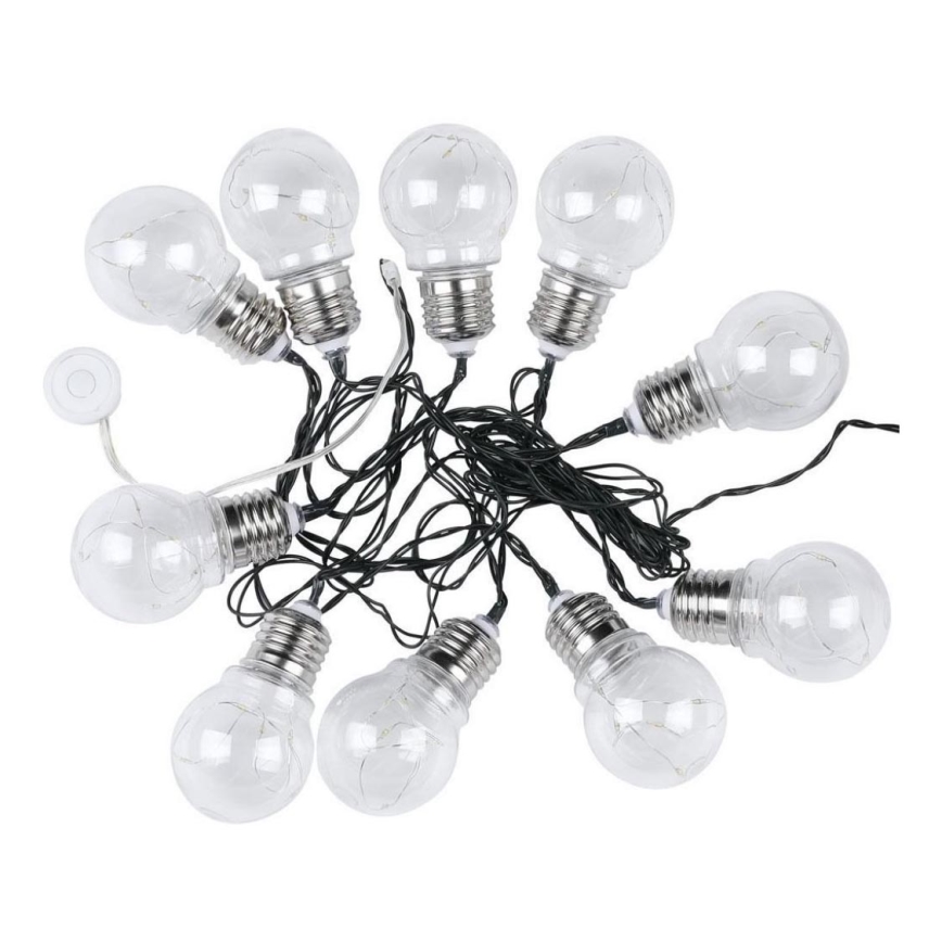 LED Solarna veriga 10xLED/1W/1,2V 1xAA 2 m IP44 3000K 300 mAh