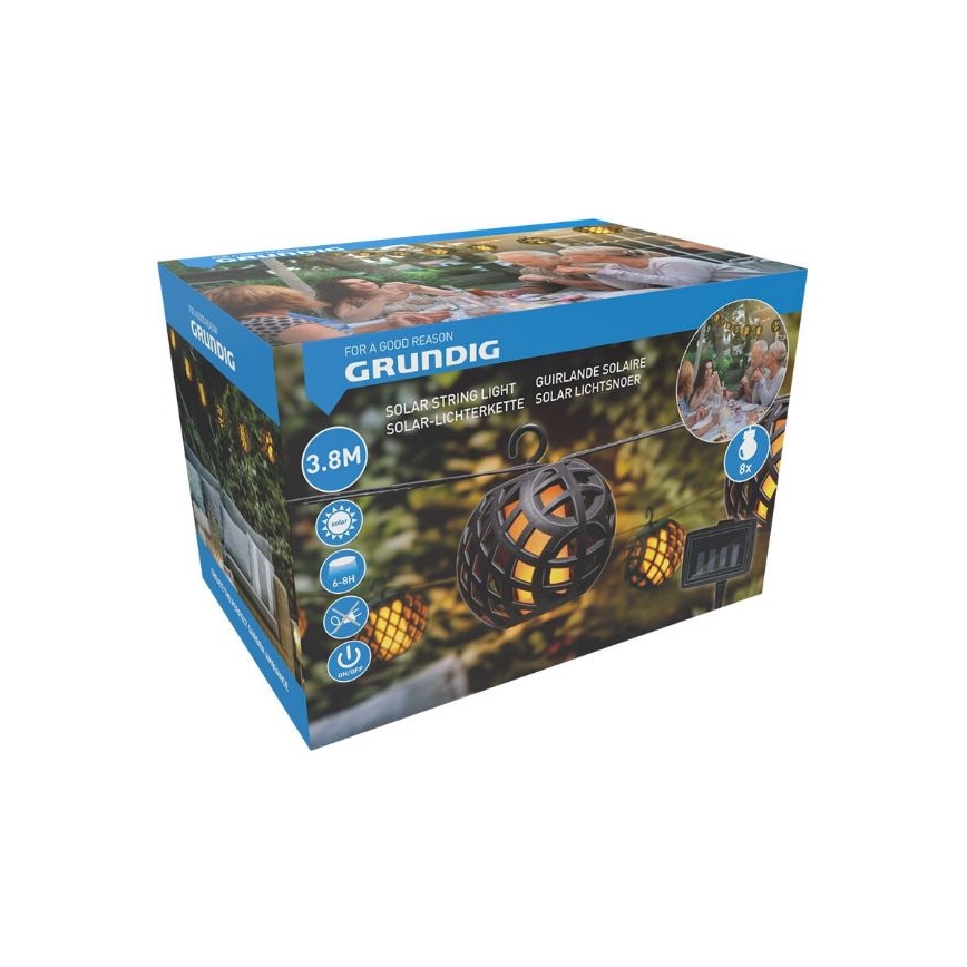 LED Solarna veriga 3,8m 8xLED/1,2V