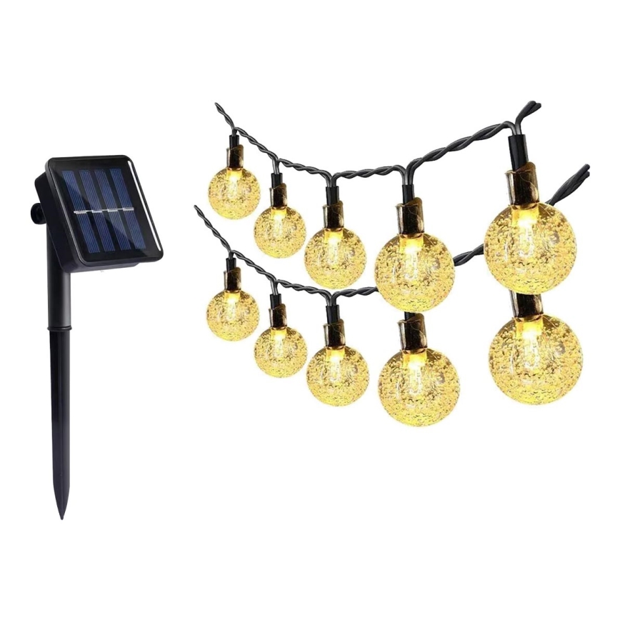 LED Solarna veriga 30xLED/0,12W/1,2V 1xAA 3000K IP44 400 mAh
