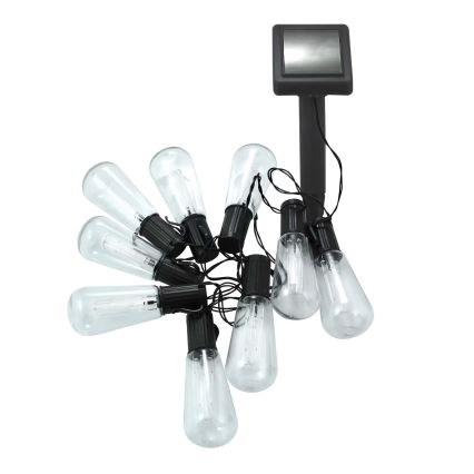 LED Solarna veriga EDISON 10xLED/1,2V 300 mAh 3,8 m IP44