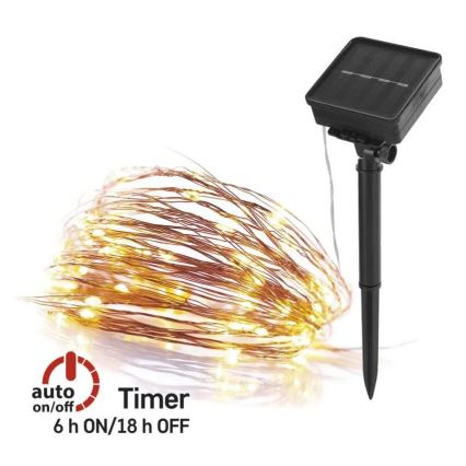 LED Solarna veriga LED/2,4W/1,2V 1xAA 15 m IP44 3000K 600 mAh