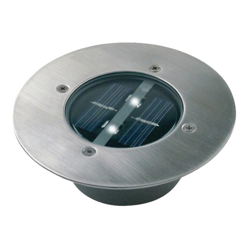 LED Solarna vgradna svetilka s senzorjem LED/0,12W/2xAAA IP67 nerjaveče jeklo obroč