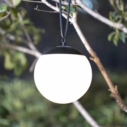 LED Solarna viseča svetilka KIARA LED/1,2V 600 mAh IP44 črna