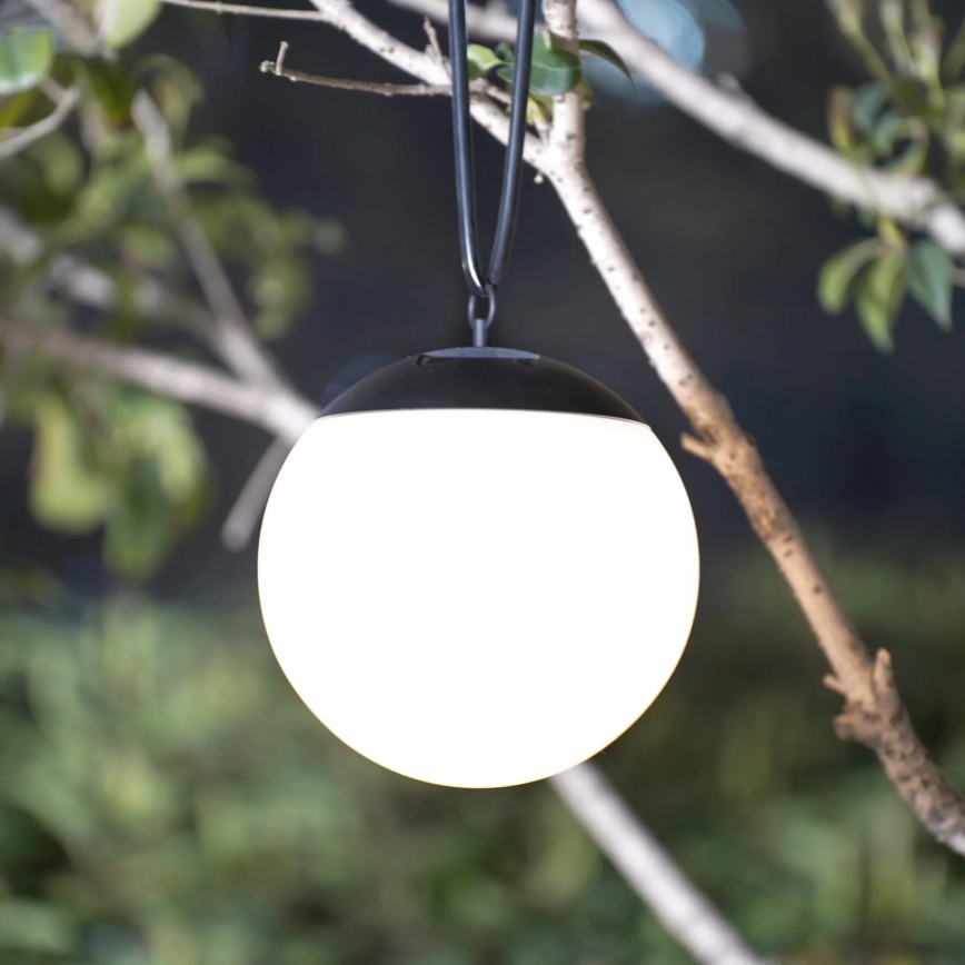 LED Solarna viseča svetilka KIARA LED/1,2V 600 mAh IP44 črna