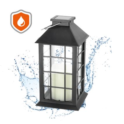 LED Solarna viseča svetilka LED/0,02W/1,2V 1xAA 2700K IP44 200 mAh črna