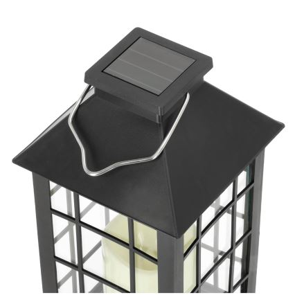 LED Solarna viseča svetilka LED/0,02W/1,2V 1xAA 2700K IP44 200 mAh črna