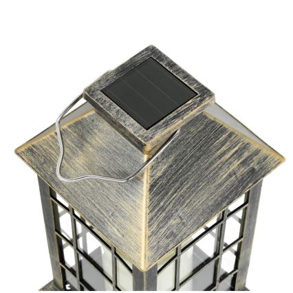 LED Solarna viseča svetilka LED/0,02W/1,2V 1xAA 2700K IP44 200 mAh patina