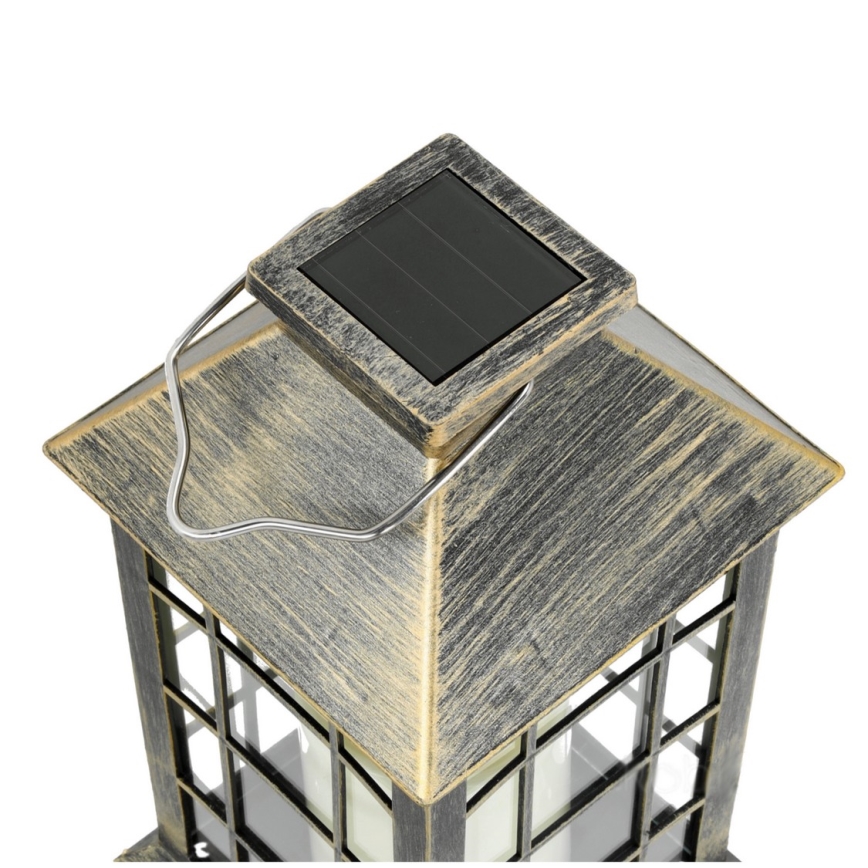 LED Solarna viseča svetilka LED/0,02W/1,2V 1xAA 2700K IP44 200 mAh patina