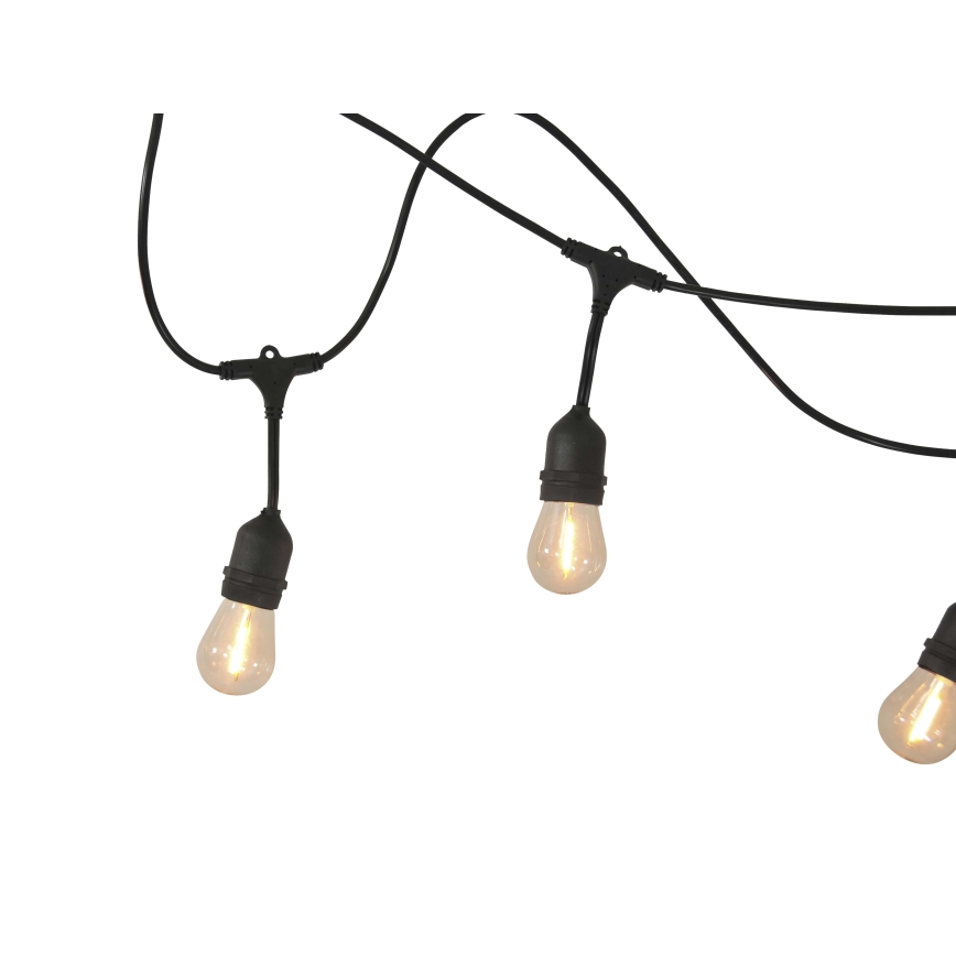 LED Solarna zunanja veriga PARTY 10xE27/3,7V 10 m IP44 + Daljinski upravljalnik