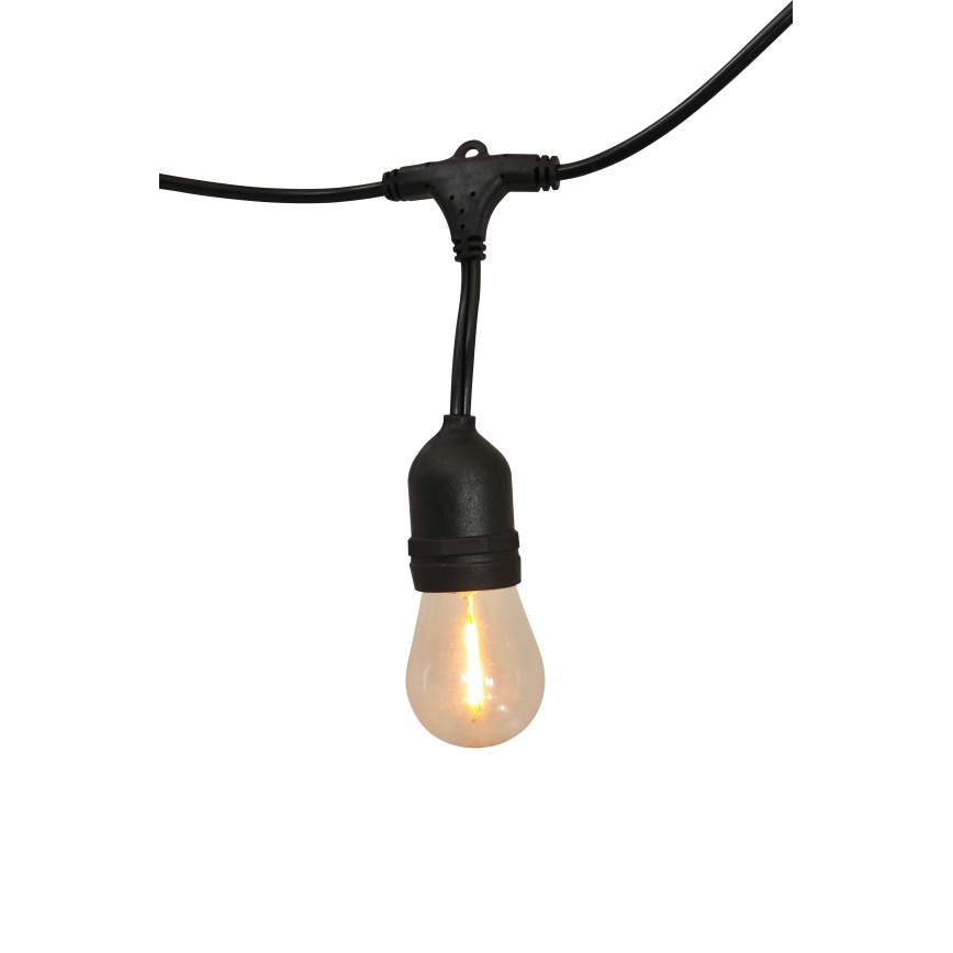 LED Solarna zunanja veriga PARTY 10xE27/3,7V 10 m IP44 + Daljinski upravljalnik