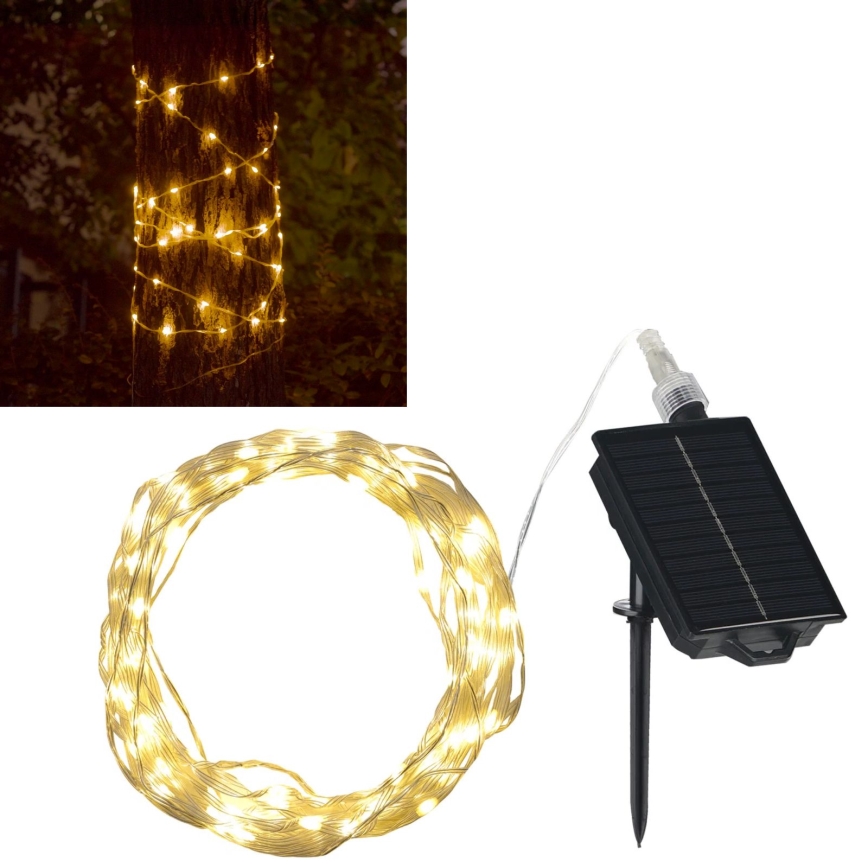 LED Solarni dekorativna veriga LED/3,7V 1800 mAh 10 m IP44 + Daljinski upravljalnik