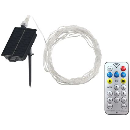 LED Solarni dekorativna veriga LED/3,7V 1800 mAh 10 m IP44 + Daljinski upravljalnik