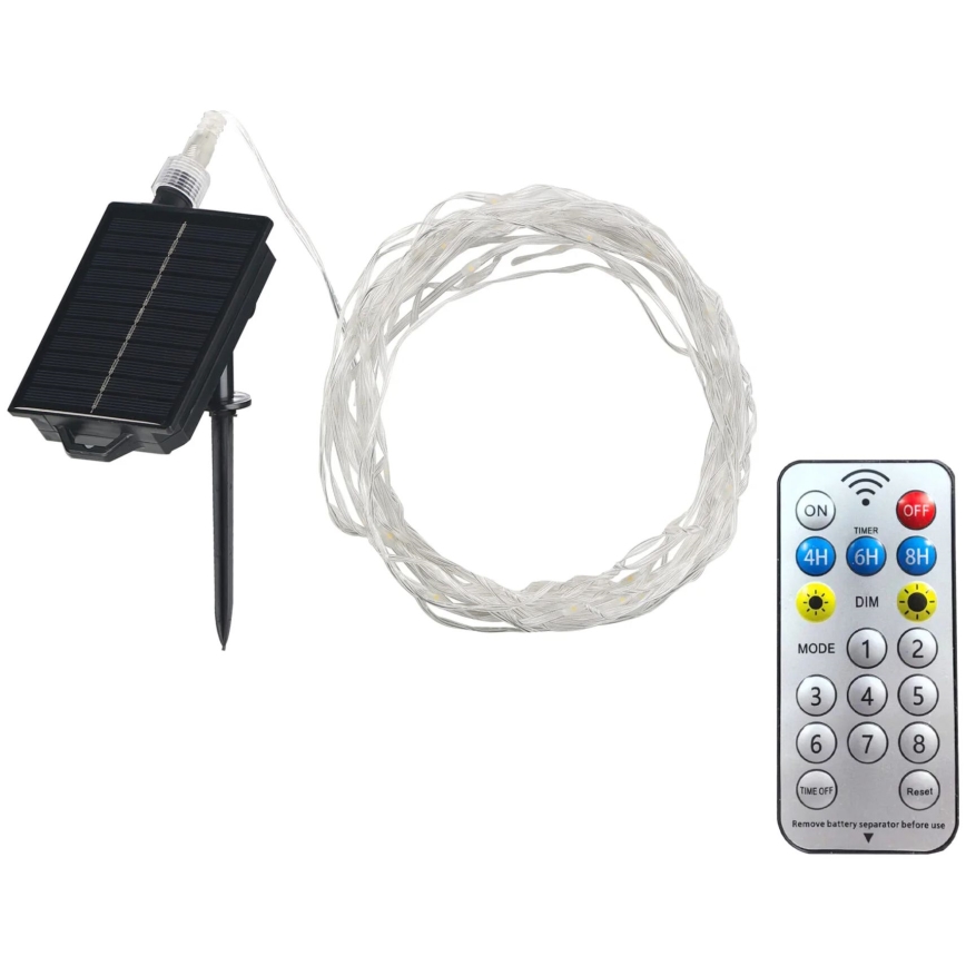 LED Solarni dekorativna veriga LED/3,7V 1800 mAh 10 m IP44 + Daljinski upravljalnik