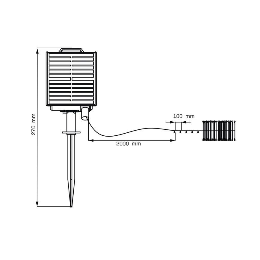 LED Solarni dekorativna veriga LED/3,7V 1800 mAh 10 m IP44 + Daljinski upravljalnik