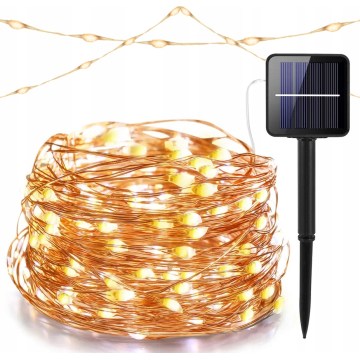 LED solarni dekorativni niz 100×LED/1,2 V 800 mAh 7 m IP44 črna