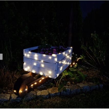 LED solarni dekorativni niz 100×LED/1,2 V 800 mAh 7 m IP44 črna
