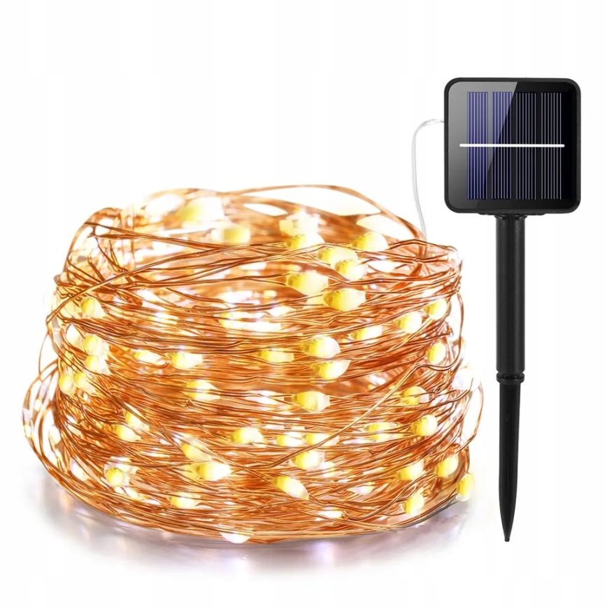 LED solarni dekorativni niz 100×LED/1,2 V 800 mAh 7 m IP44 črna