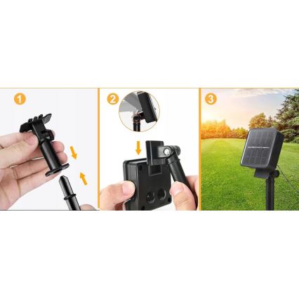 LED solarni dekorativni niz 20xLED/8 funkcij 500 mAh 7,6 m IP67 topla bela