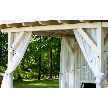 LED Solarni dekorativni niz 30xLED/8 funkcij 500 mAh 10,6 m IP67 topla bela