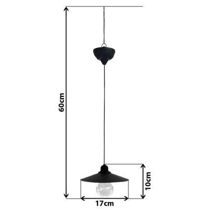 LED Solarni lestenec na vrvici DINA 1,2V 200 mAh IP44