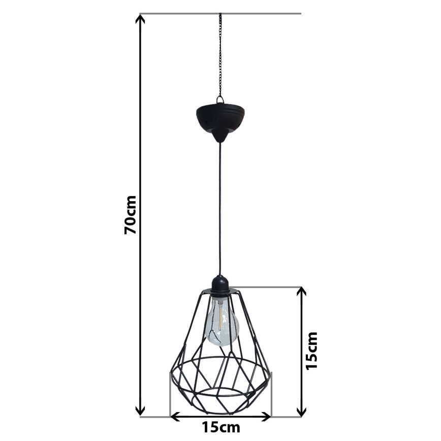 LED Solarni lestenec na vrvici KATTY 1,2V 300 mAh IP44