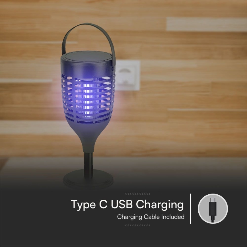LED Solarni lovilnik insektov 3v1 LED/1,3W/3,7V IP24 20 mm 2200 mAh